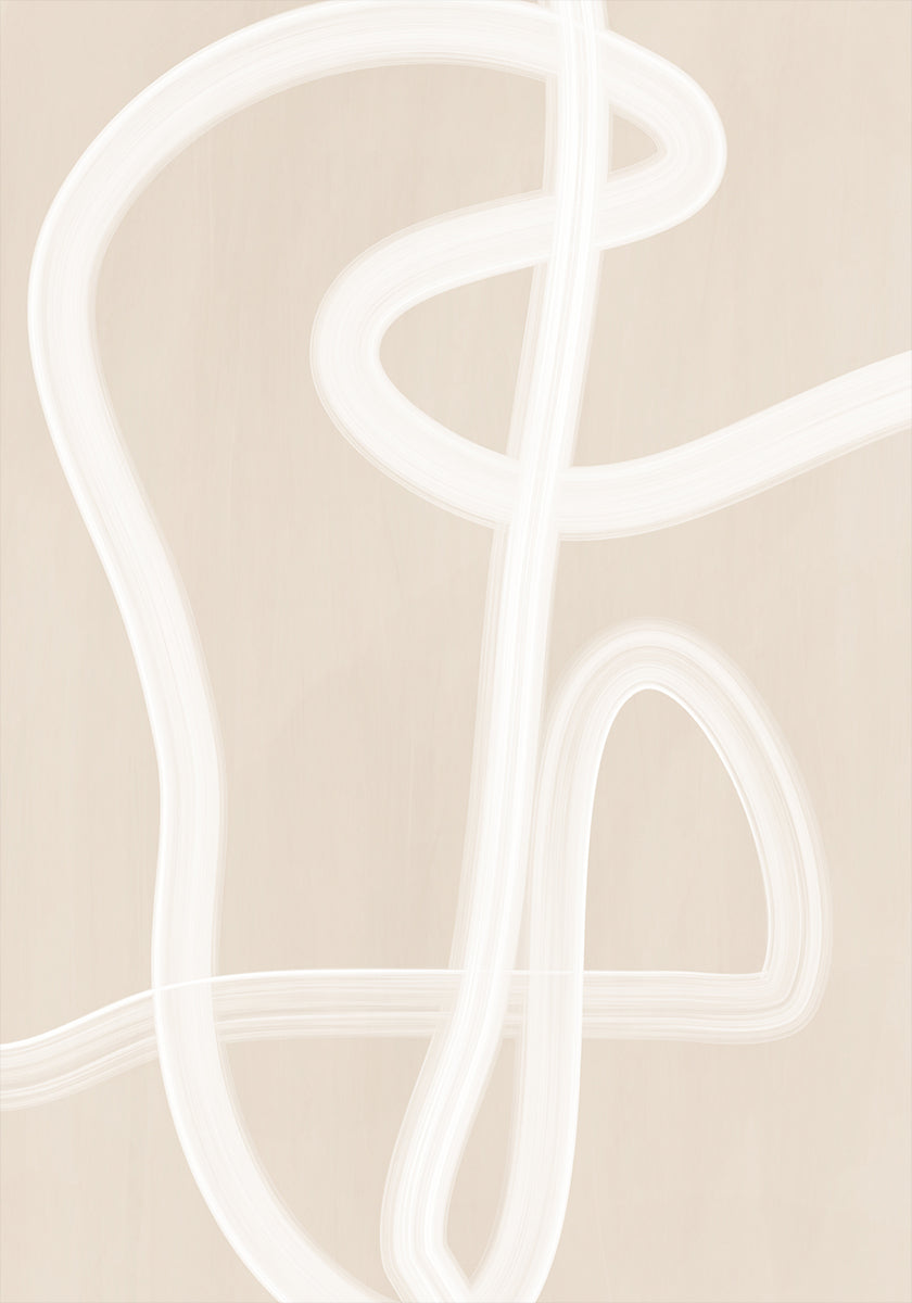 White Brush Stroke Poster Plakat