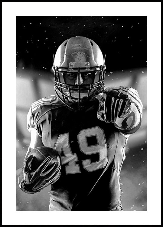 Dynamic Football Player Action Plakat