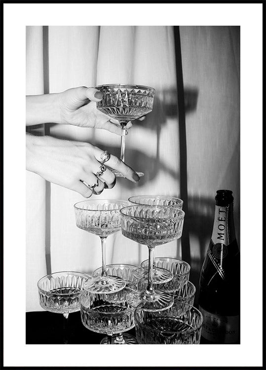 Champagne Glasses Print Plakat