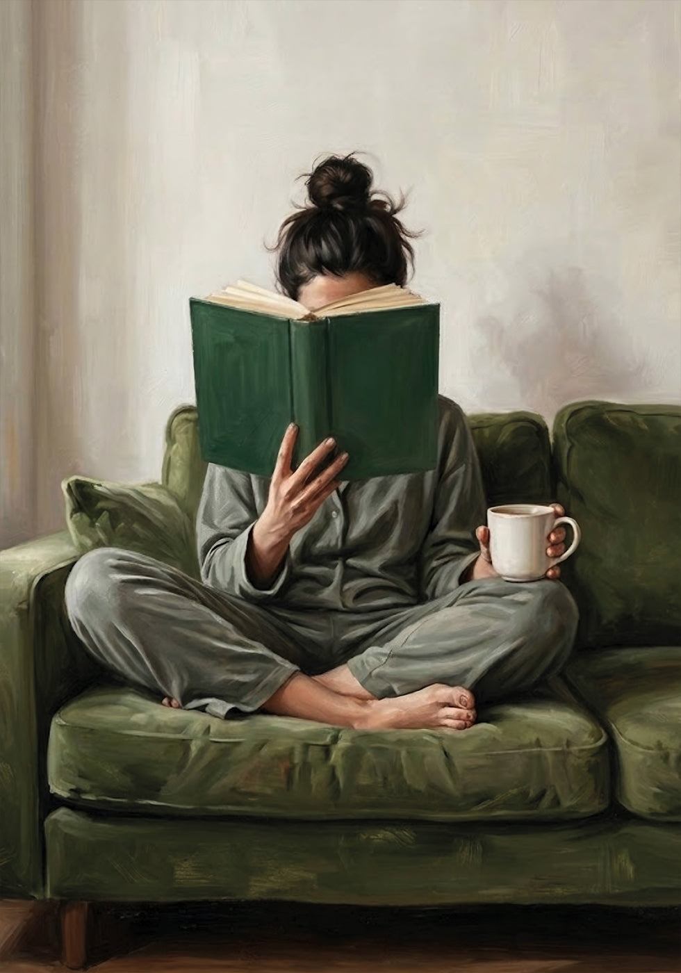 Emerald Green Woman Reading Plakat