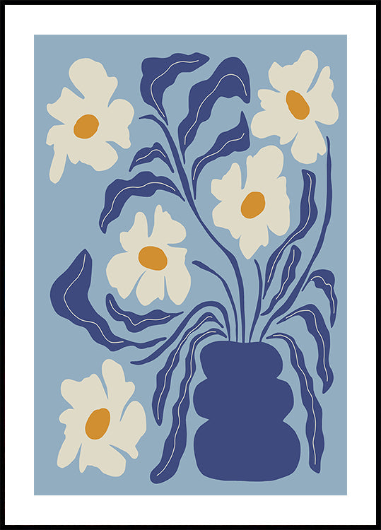 Blue moon flower-pot Plakat