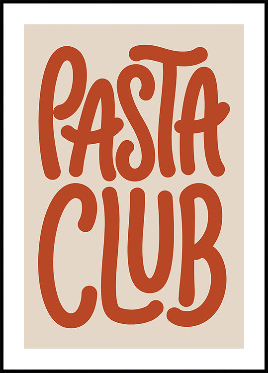 Retro Pasta Club Kitchen Typography Plakat
