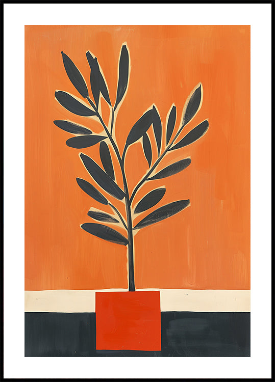 Bold Botanical Orange Hues Plakat