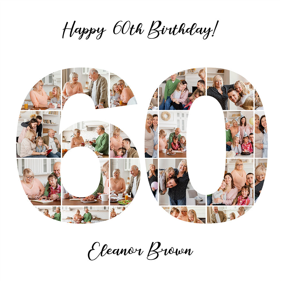 60th Birthday Photo Collage Personal Plakat