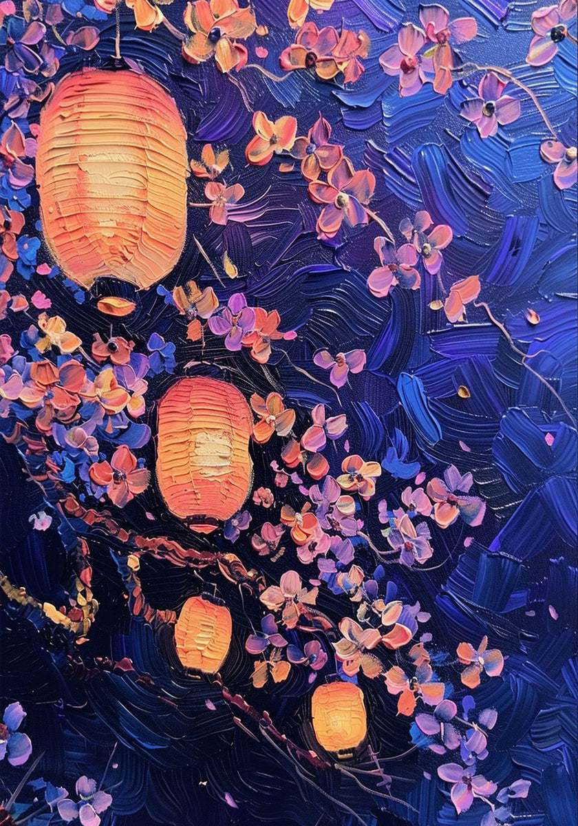 Lantern Blossom Night Plakat