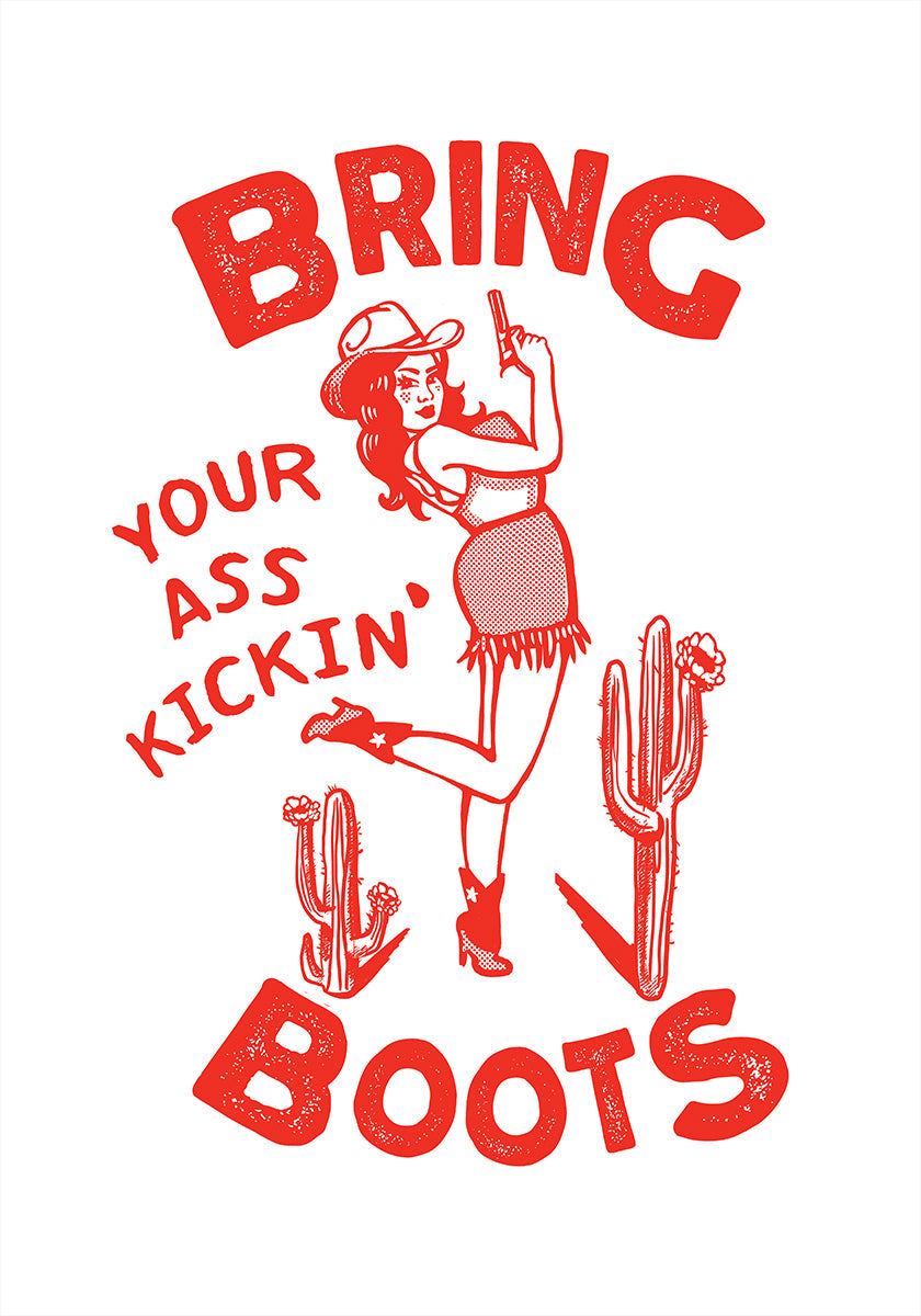 Ass Kicking Boots Funny Western Cowgirl Plakat