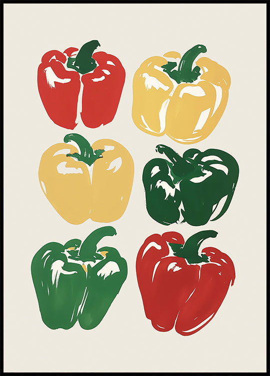 Colorful Bell Peppers Art Plakat