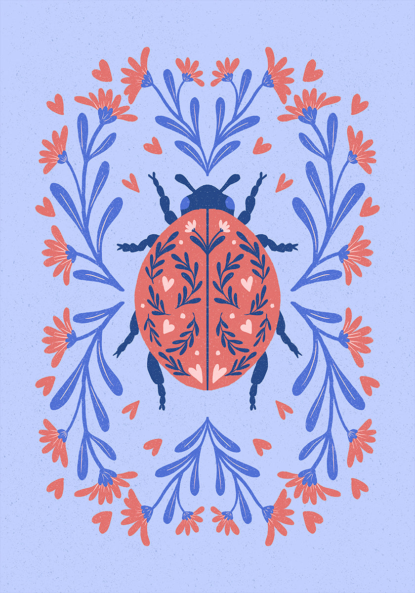 Folk Art Ladybug Plakat