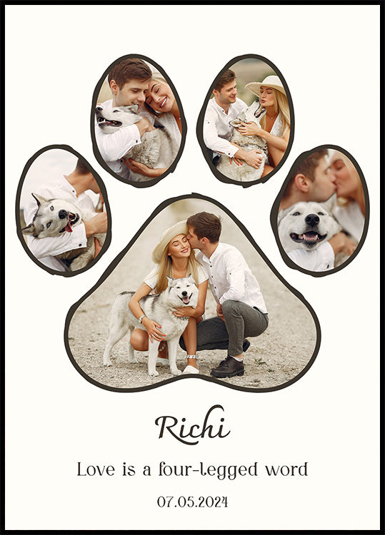 Dog Paw Photo Collage Personal Plakat