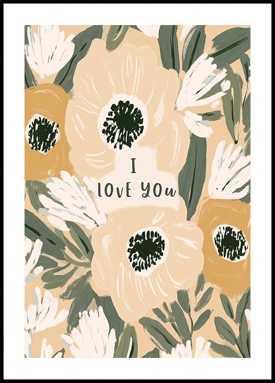 Floral Love Note Plakat – Posterbox.no