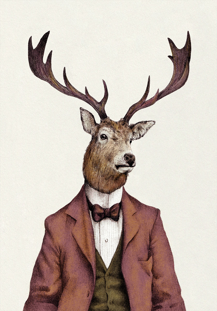 A deer With Human Attire—wearing Plakat