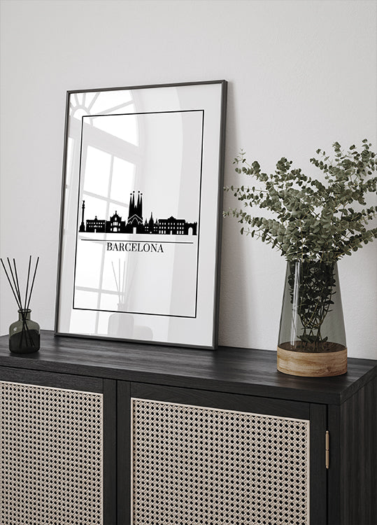 Barcelona Skyline Plakat