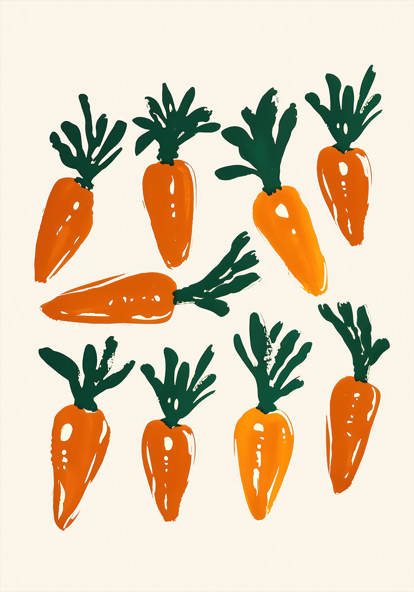 Colorful Carrot Illustration Plakat