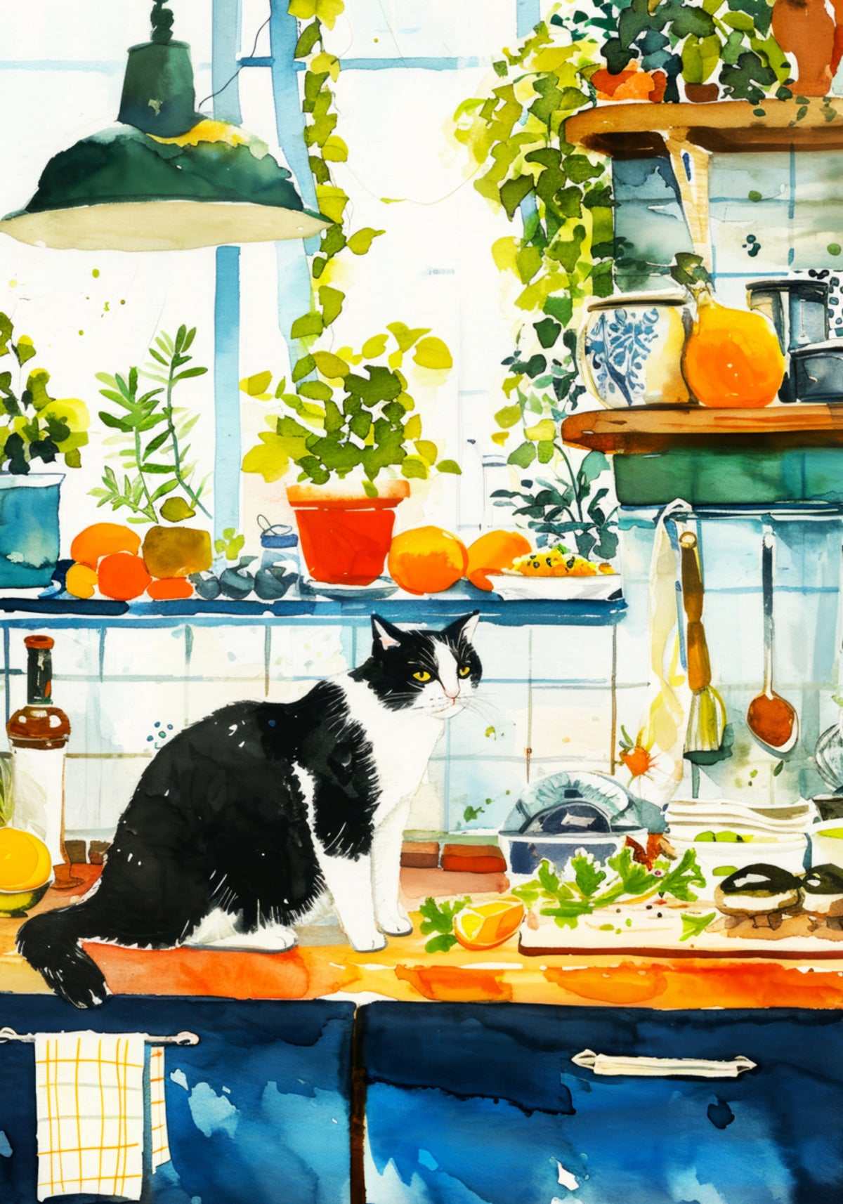 Cozy Kitchen Cat