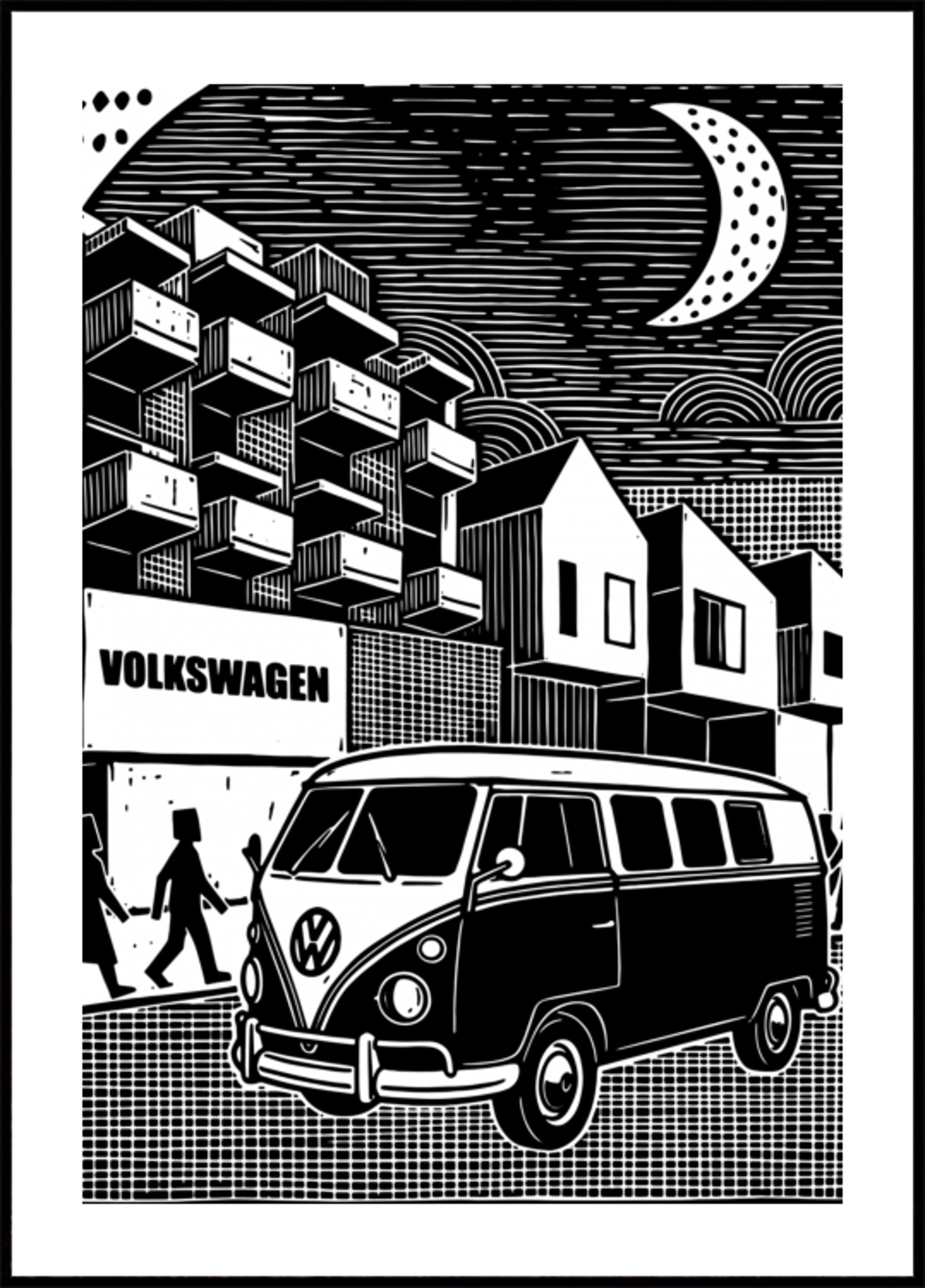 Vintage Van City Night