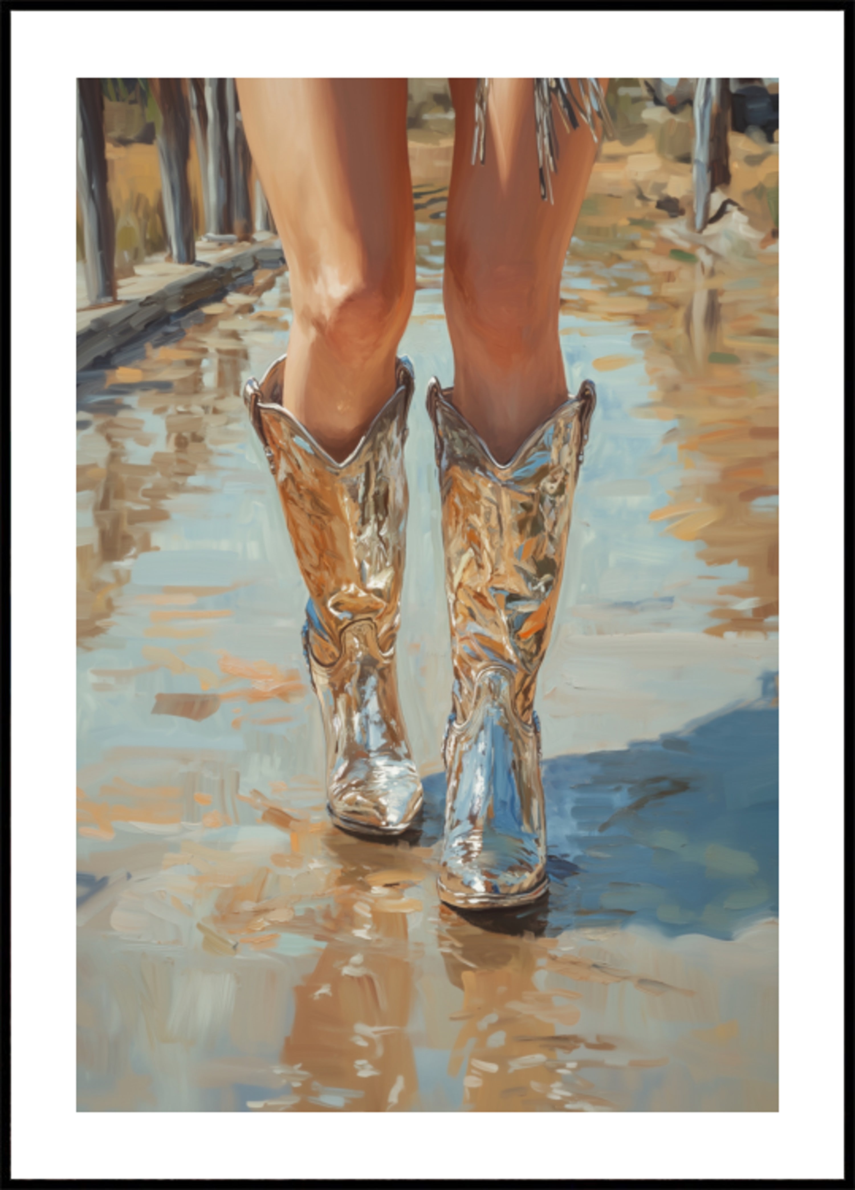 Reflective Cowboy Boots