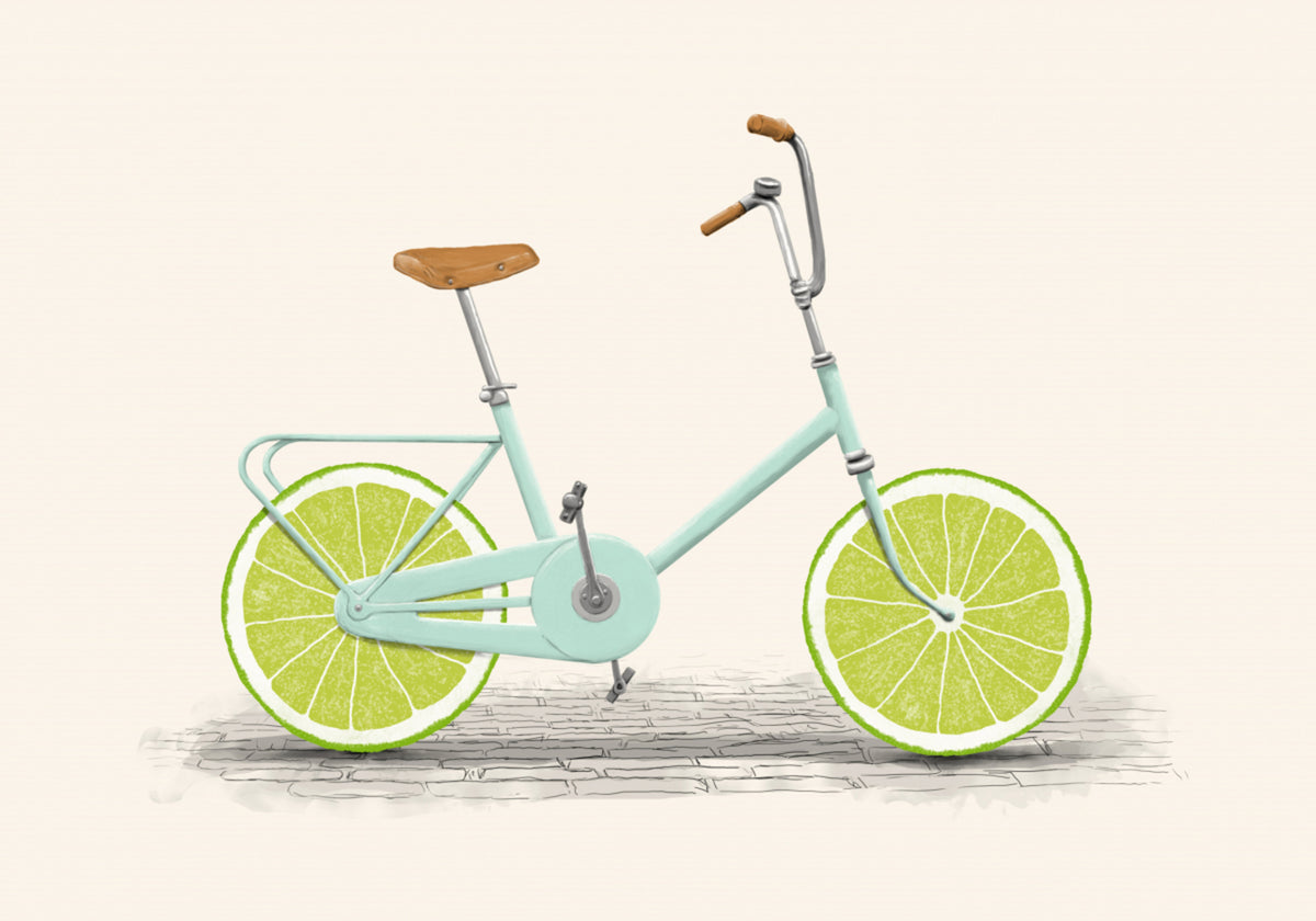 Sykkelhjul med lime