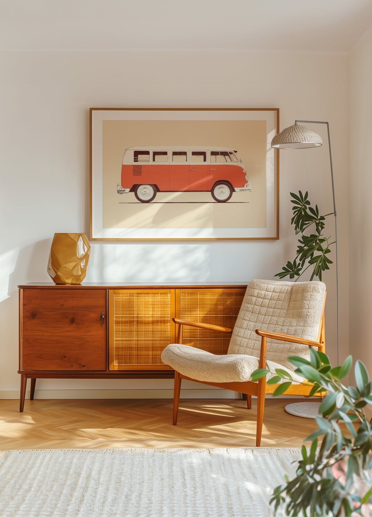 Klassisk rød campingvogn