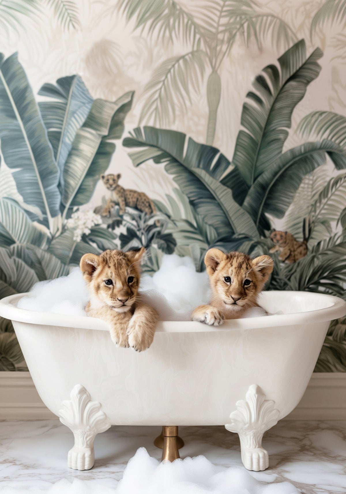 Lion Cubs Bubble Bath