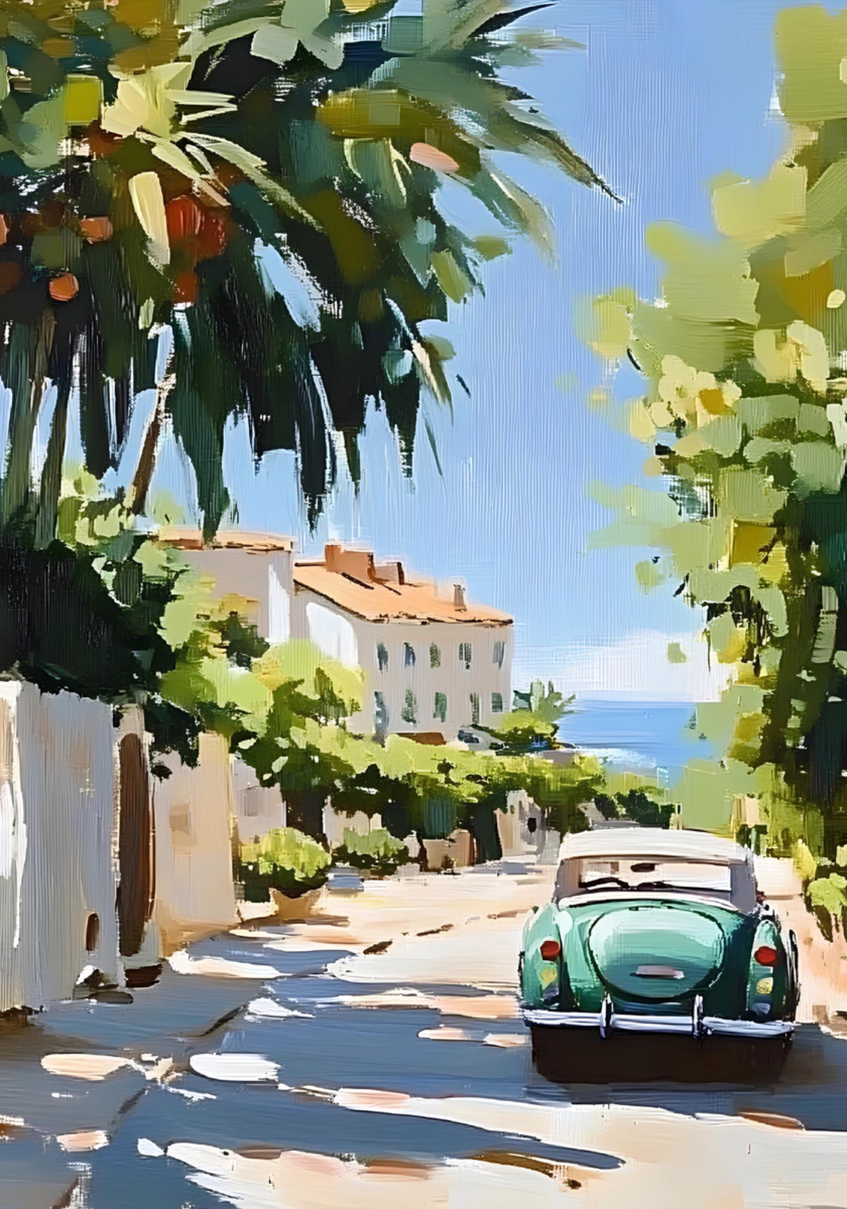 Green Car Coastal Drive