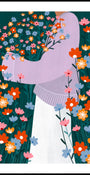 Happy Woman Holding Flowers
