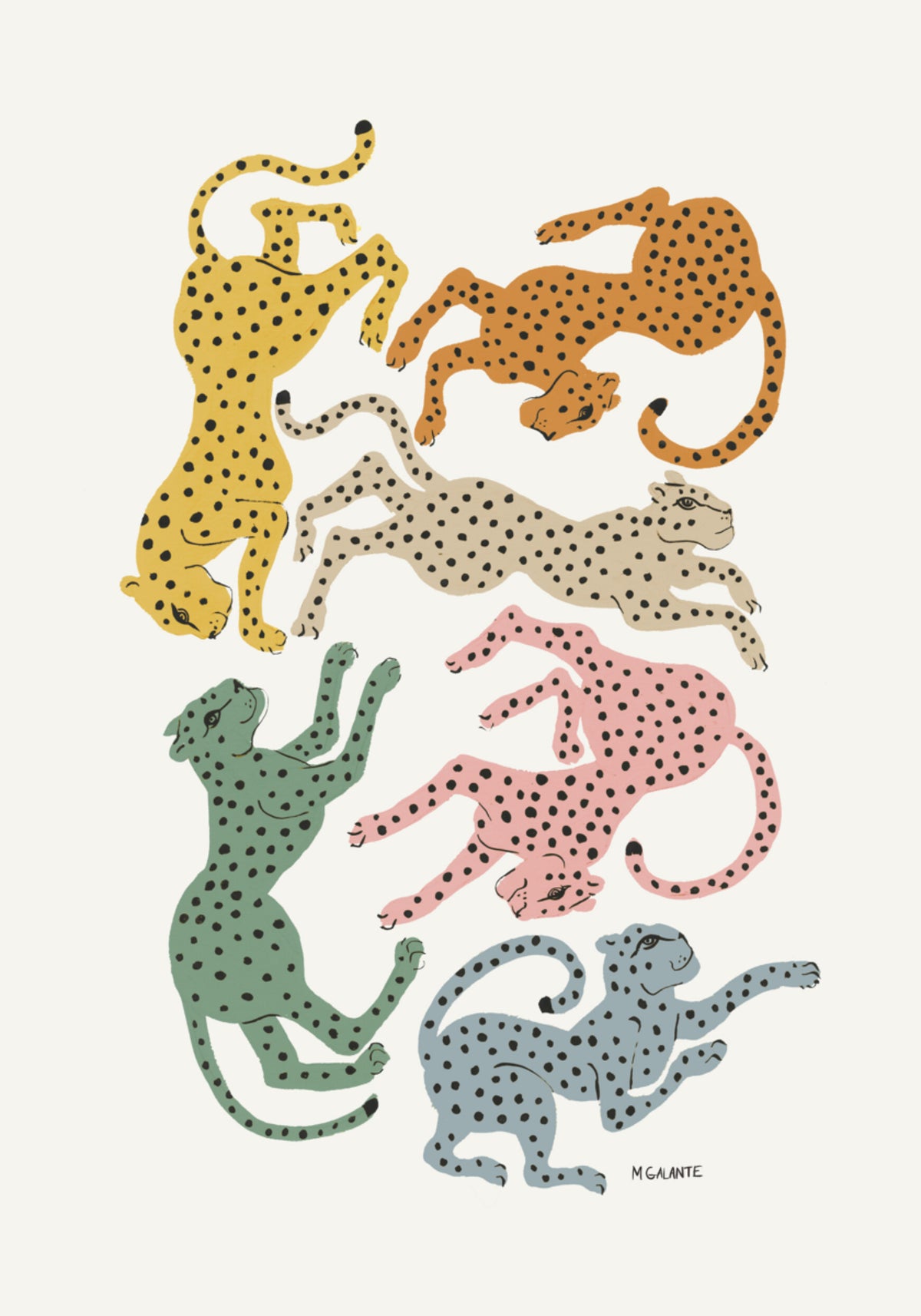 Colorful Dancing Cheetahs