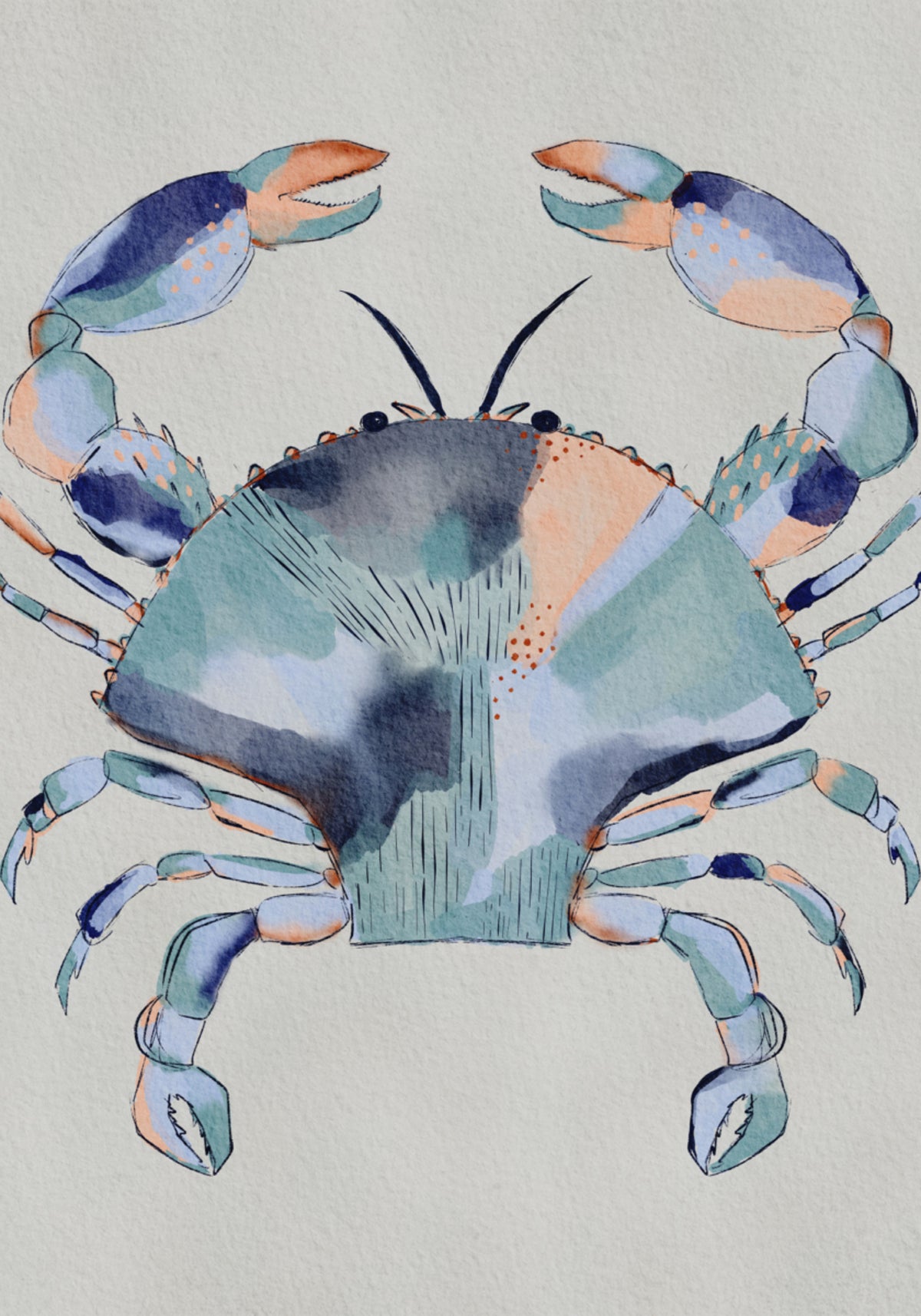 Coastal Blue Crab Painting