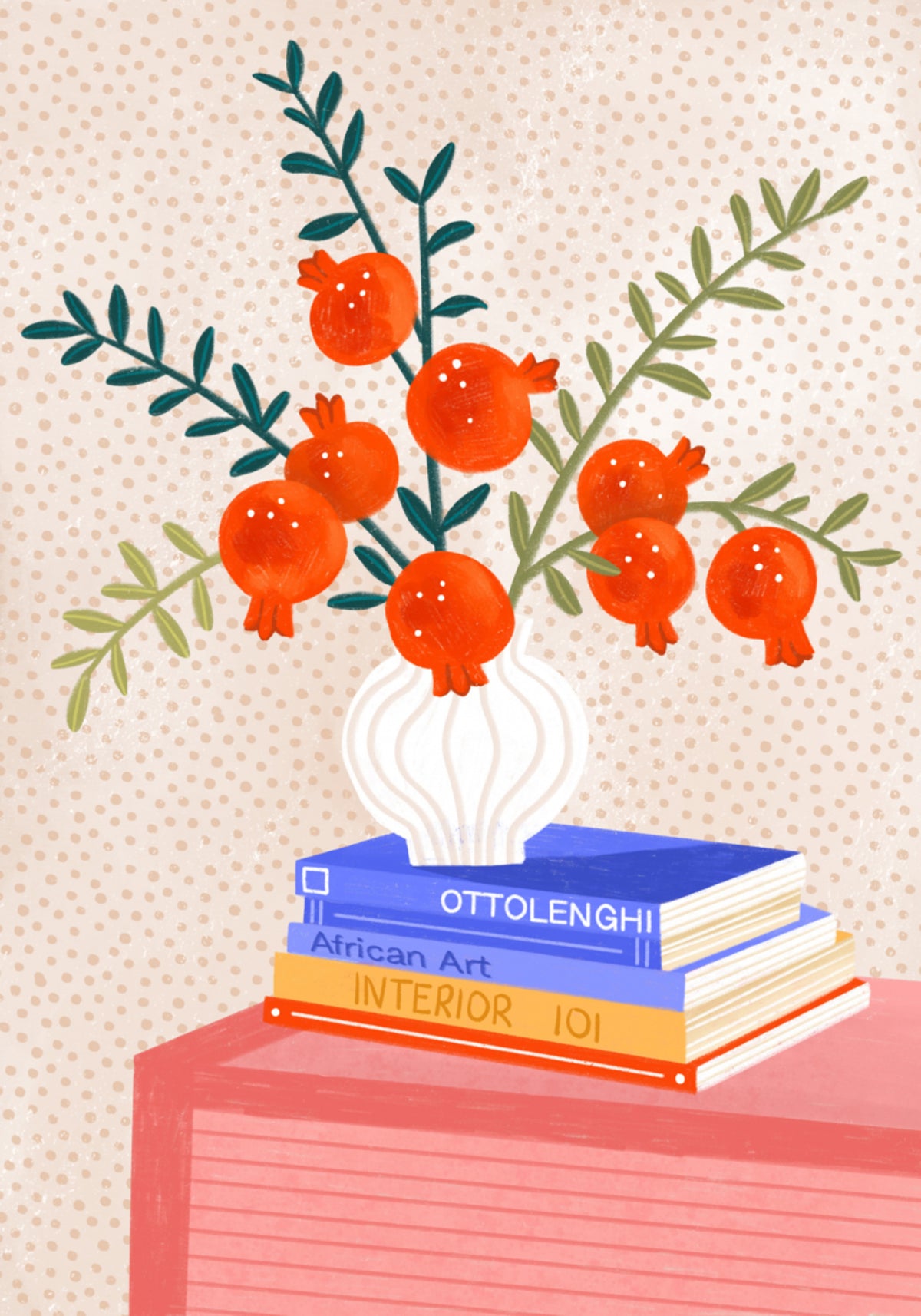 Cozy Tabletop Pomegranates