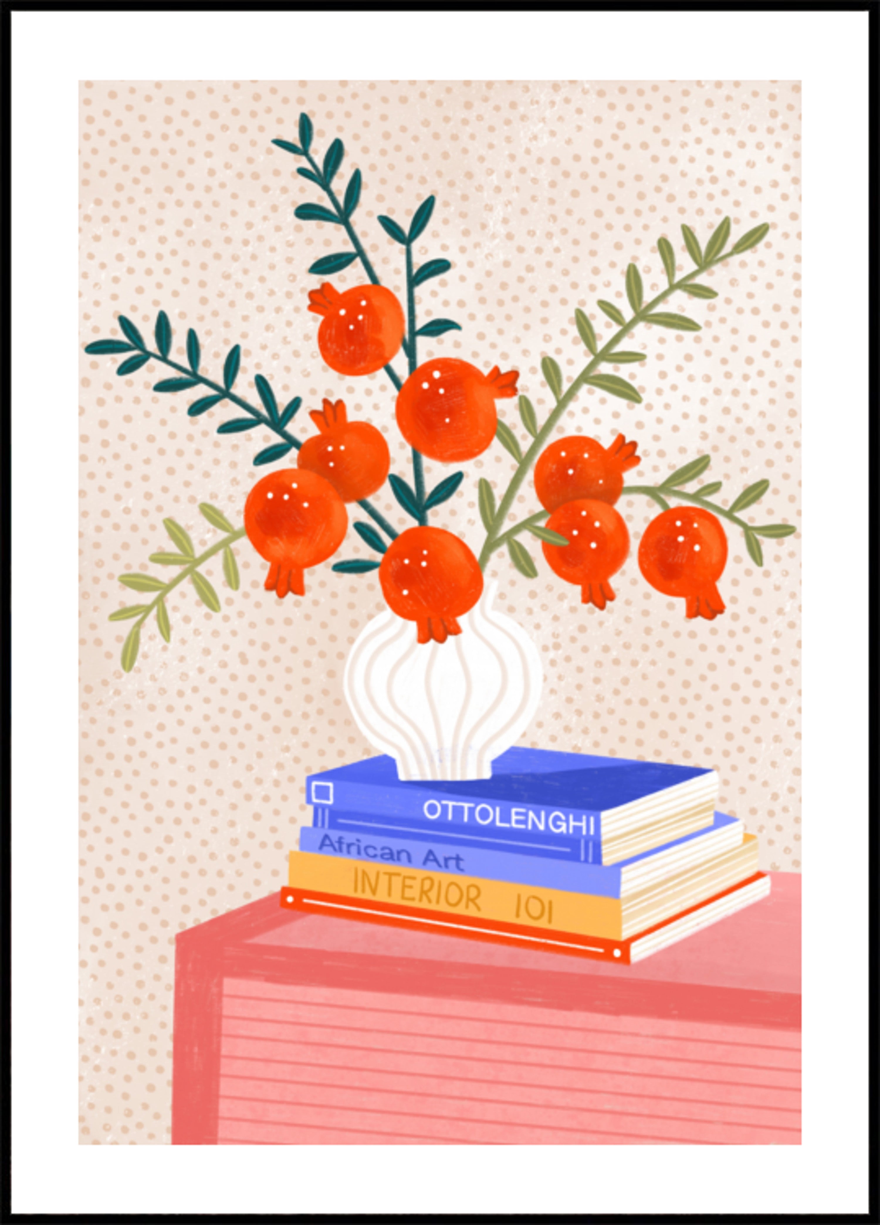 Cozy Tabletop Pomegranates