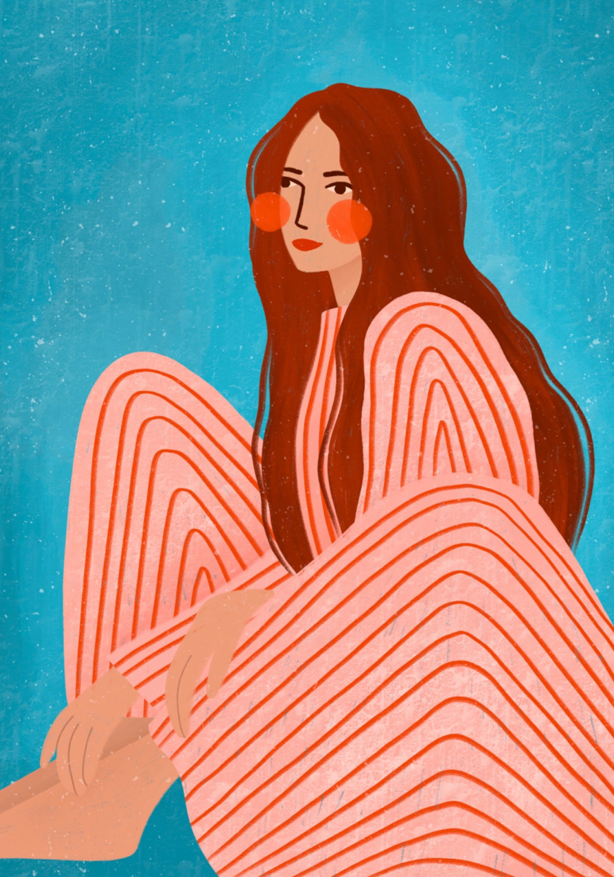 Serene Striped Woman