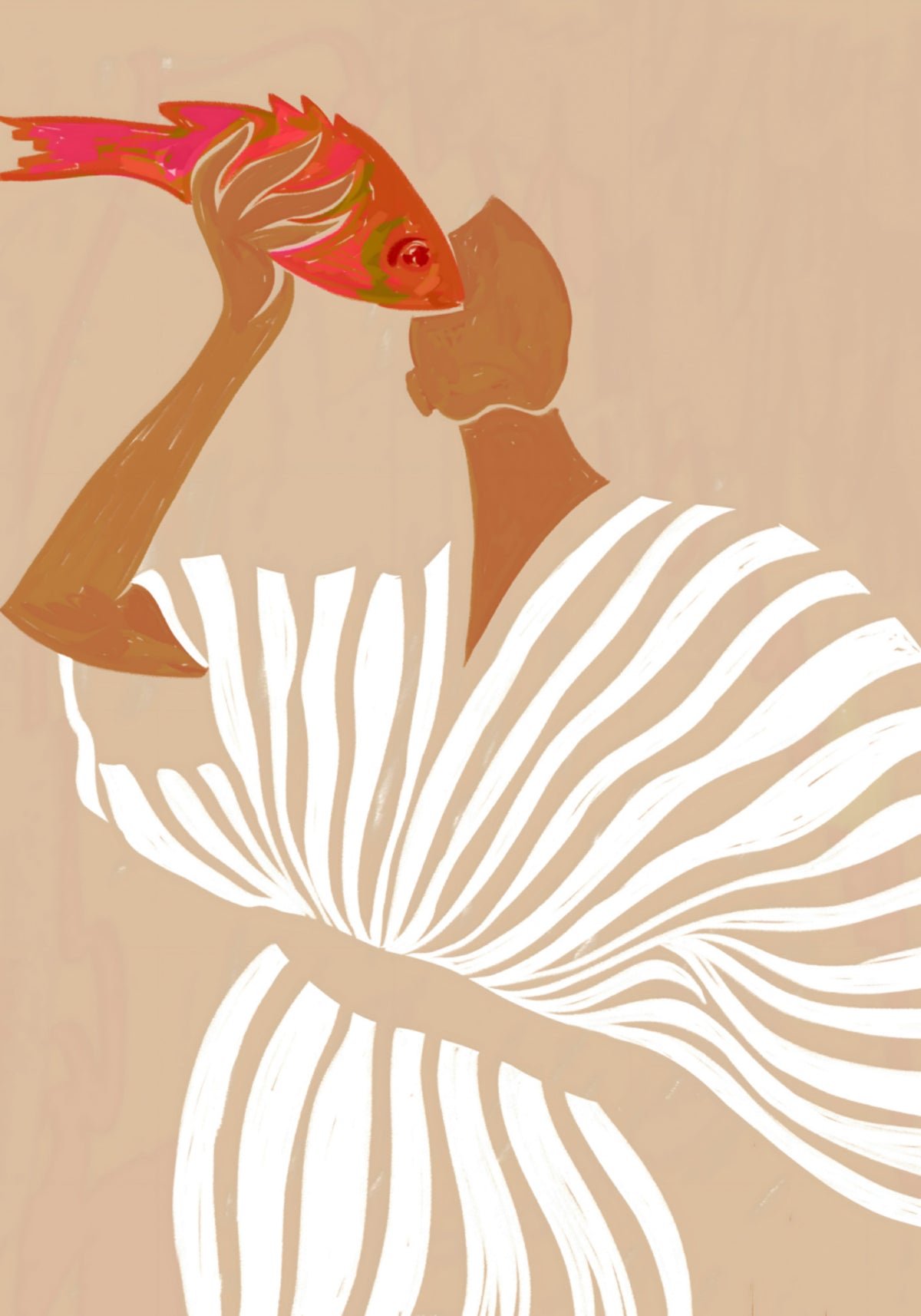 Woman Admires Fish