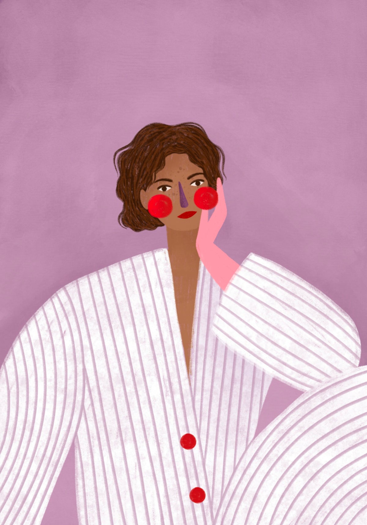 Dreamy Woman in Pajamas