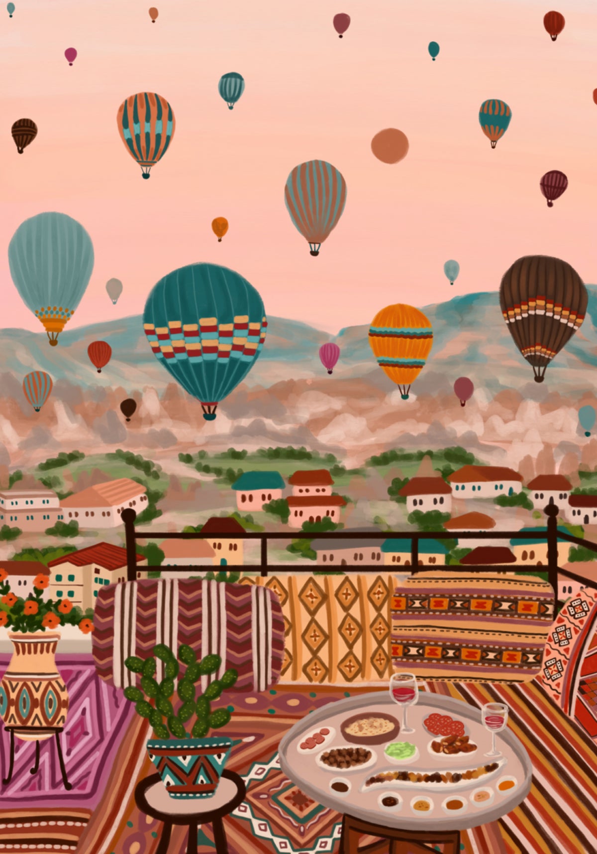 Balloons Over Rooftop Dinner