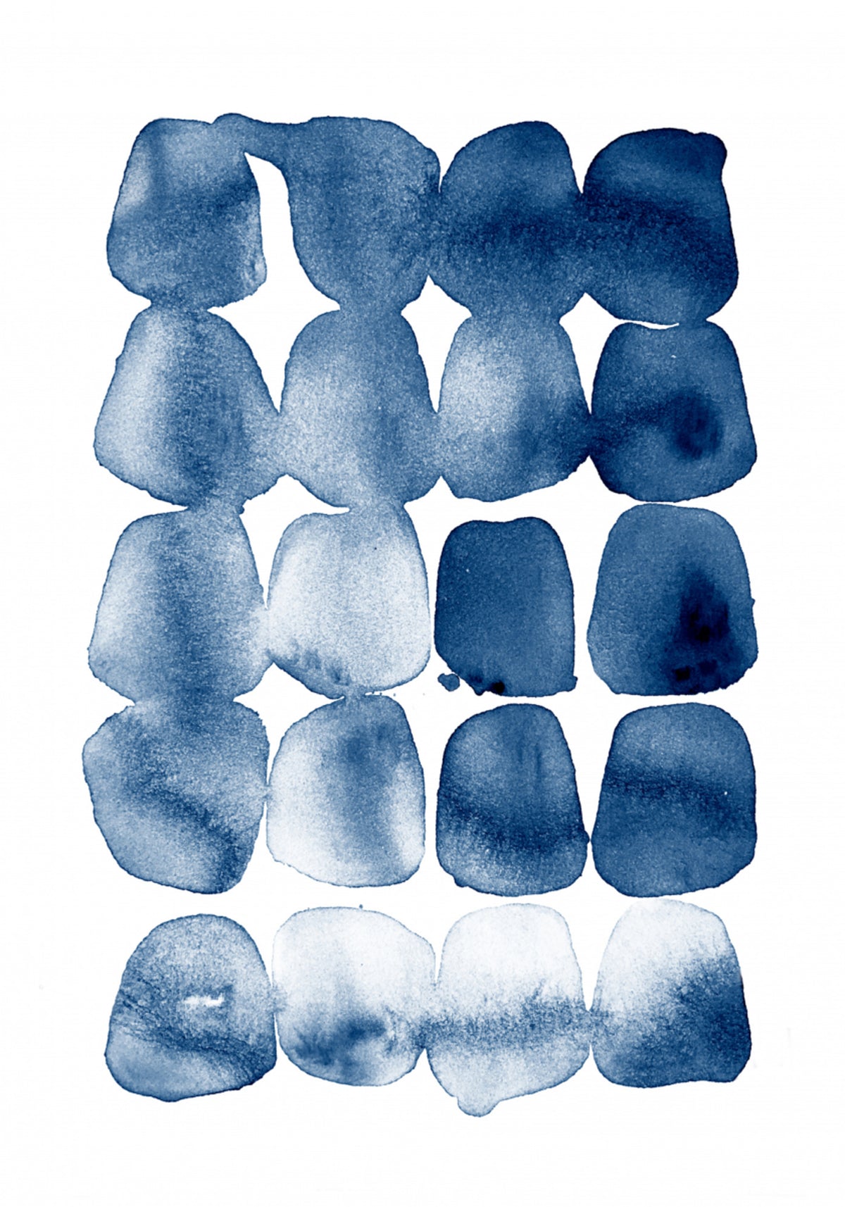 Indigo Watercolor Shapes