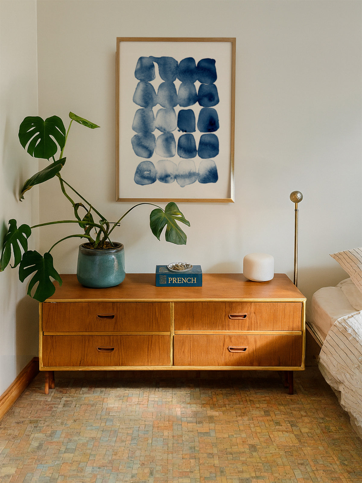Indigo Watercolor Shapes