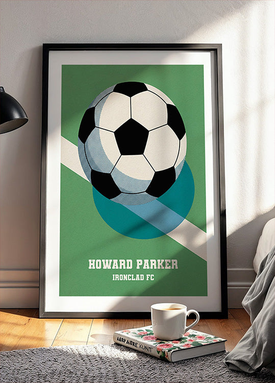 Retro svart-hvit fotballplakat
