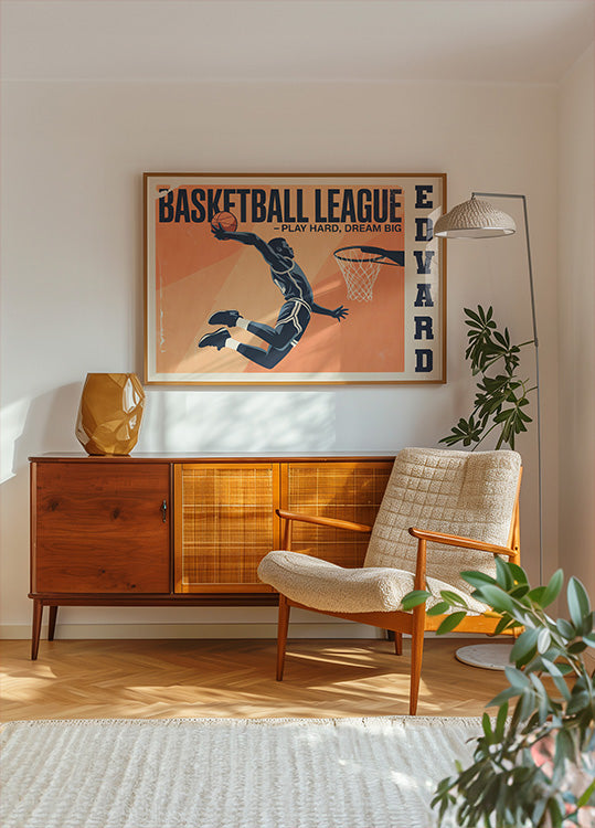 Vintage Basketball Poster