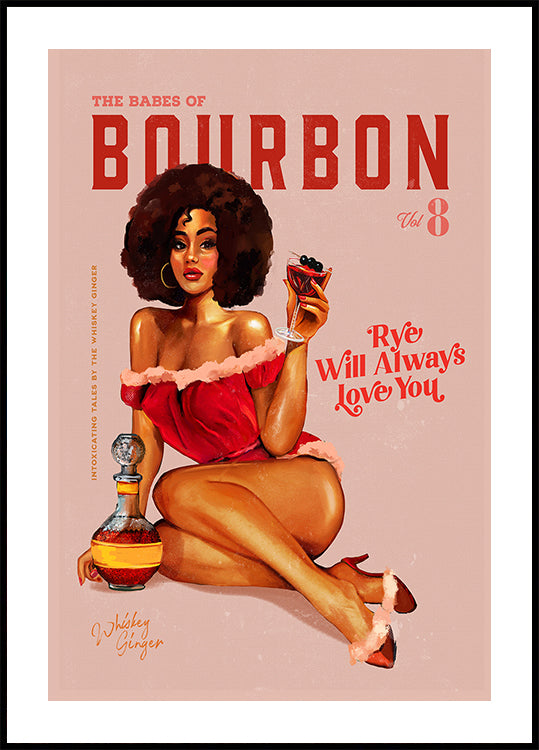 Babes of Bourbon Vol 8 Vintage Pinup Girl With Afro Plakat
