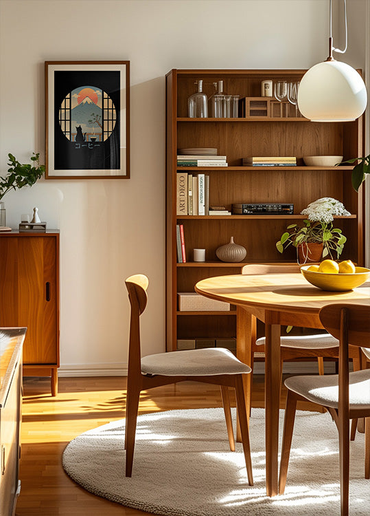 Coffee Cat In Mt. Fuji Plakat