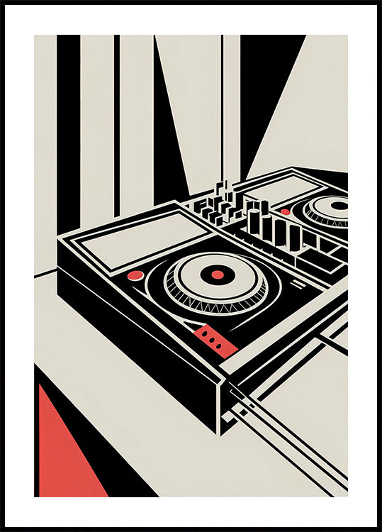 DJ Mixer - Bauhaus Style Plakat