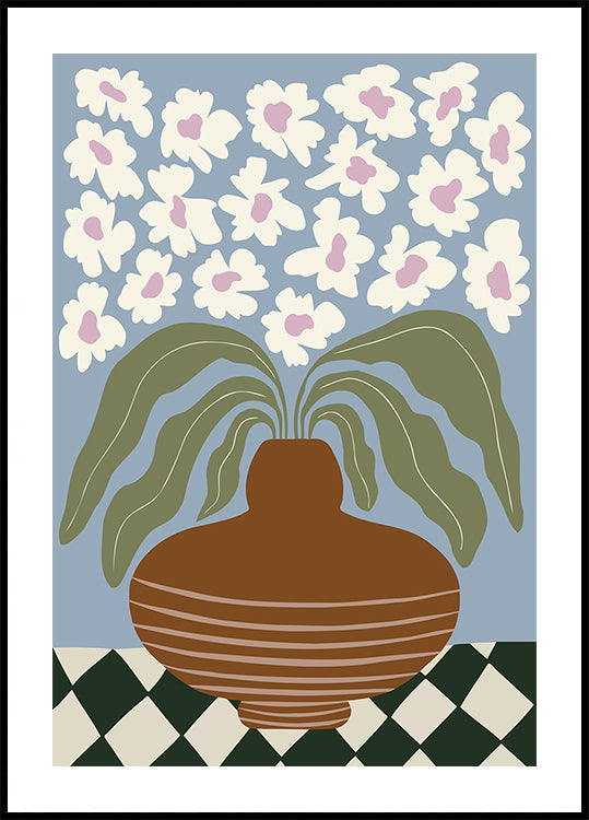 Retro Clay and Flower Plakat