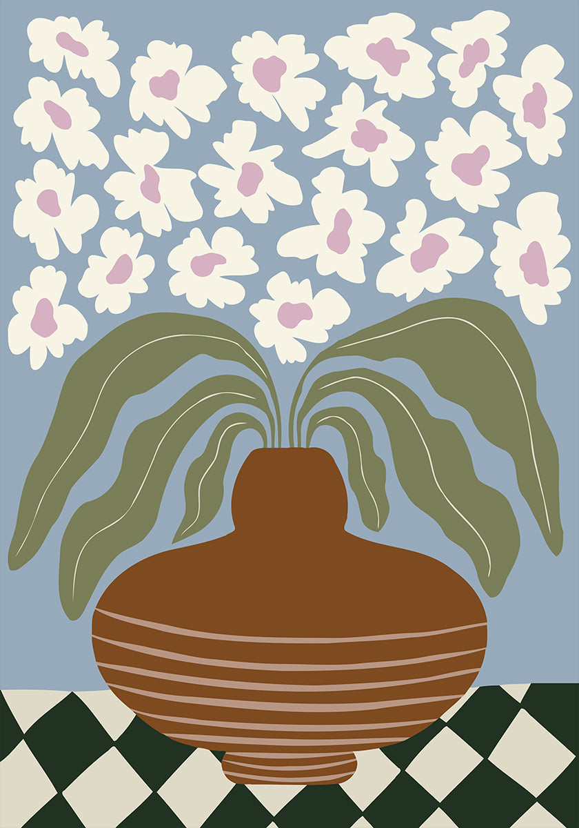 Retro Clay and Flower Plakat