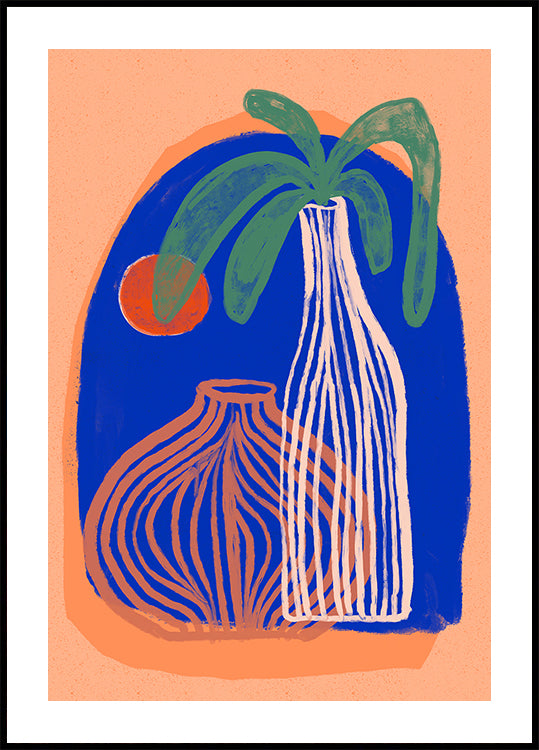 Blue Oasis Vases Plakat