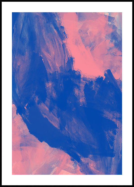 Blue Pink Abstract Strokes Plakat