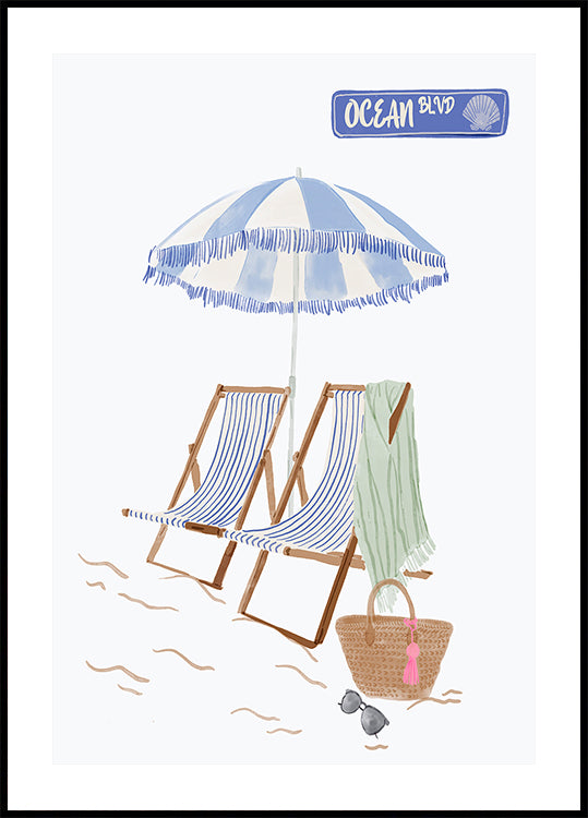 Beach chairs Plakat