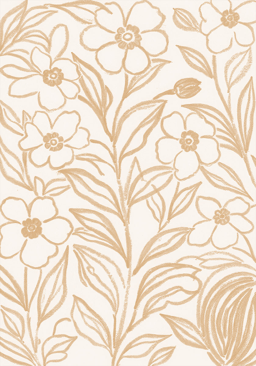 Beige Botanical Blooms Plakat