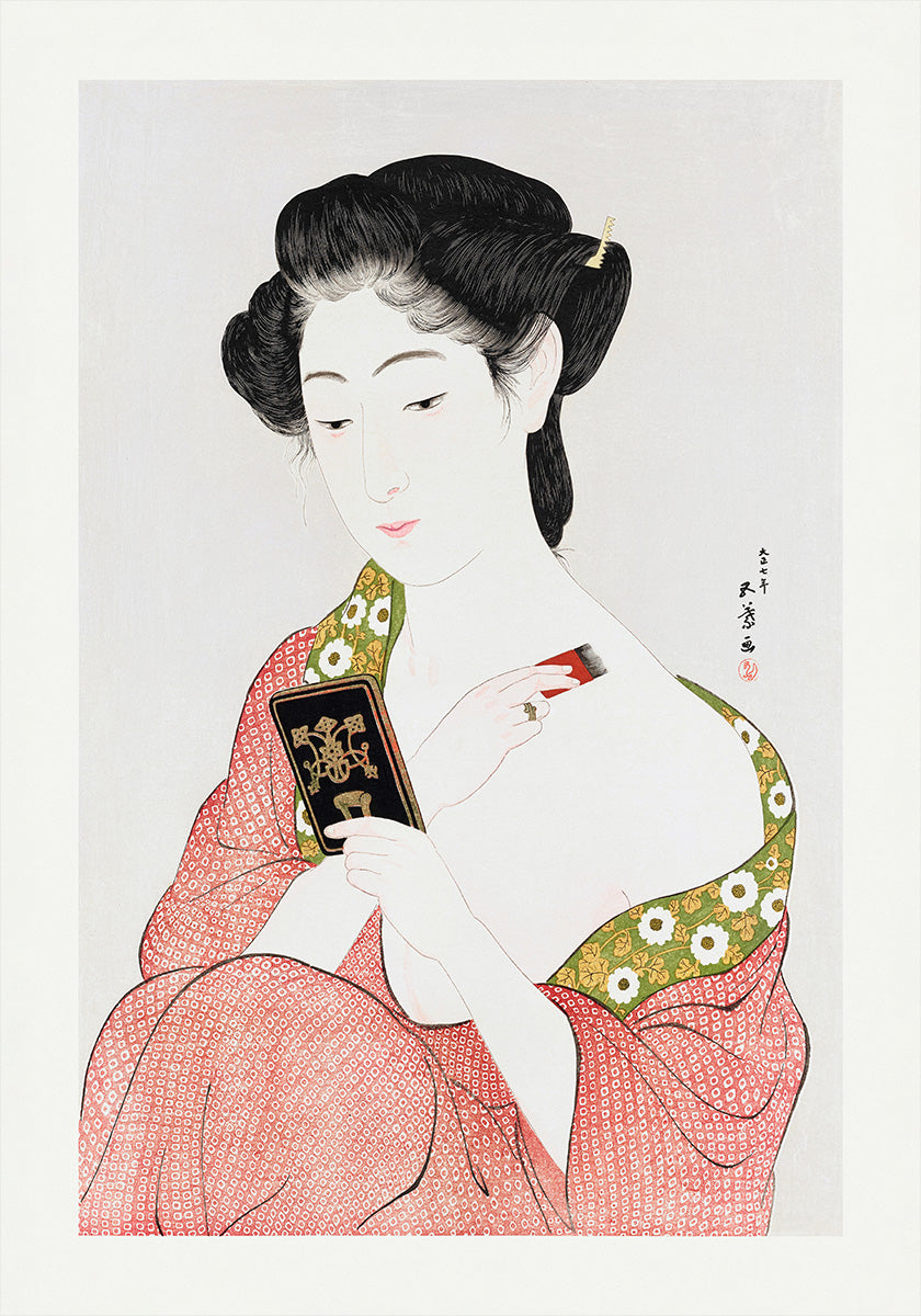 Japanese Woman Applying Powder (1918) Plakat