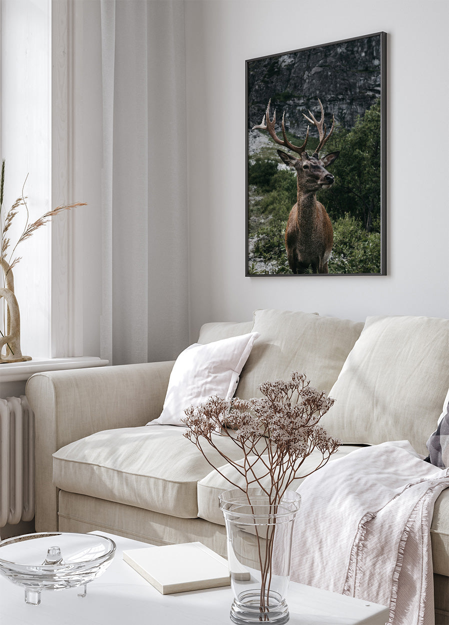 Deer and Mountains Plakat