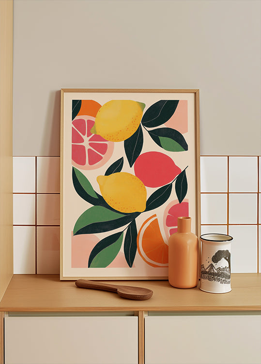 Citrus Fruit Illustration Plakat