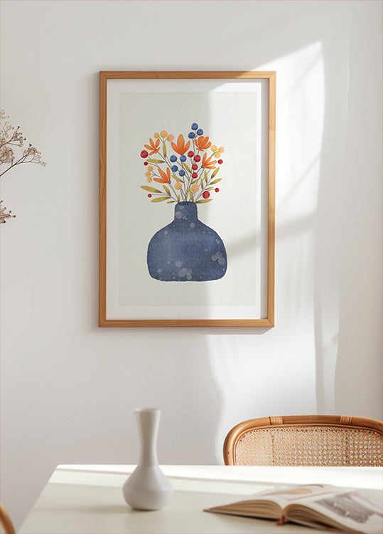 Petals in Blue Vase Plakat